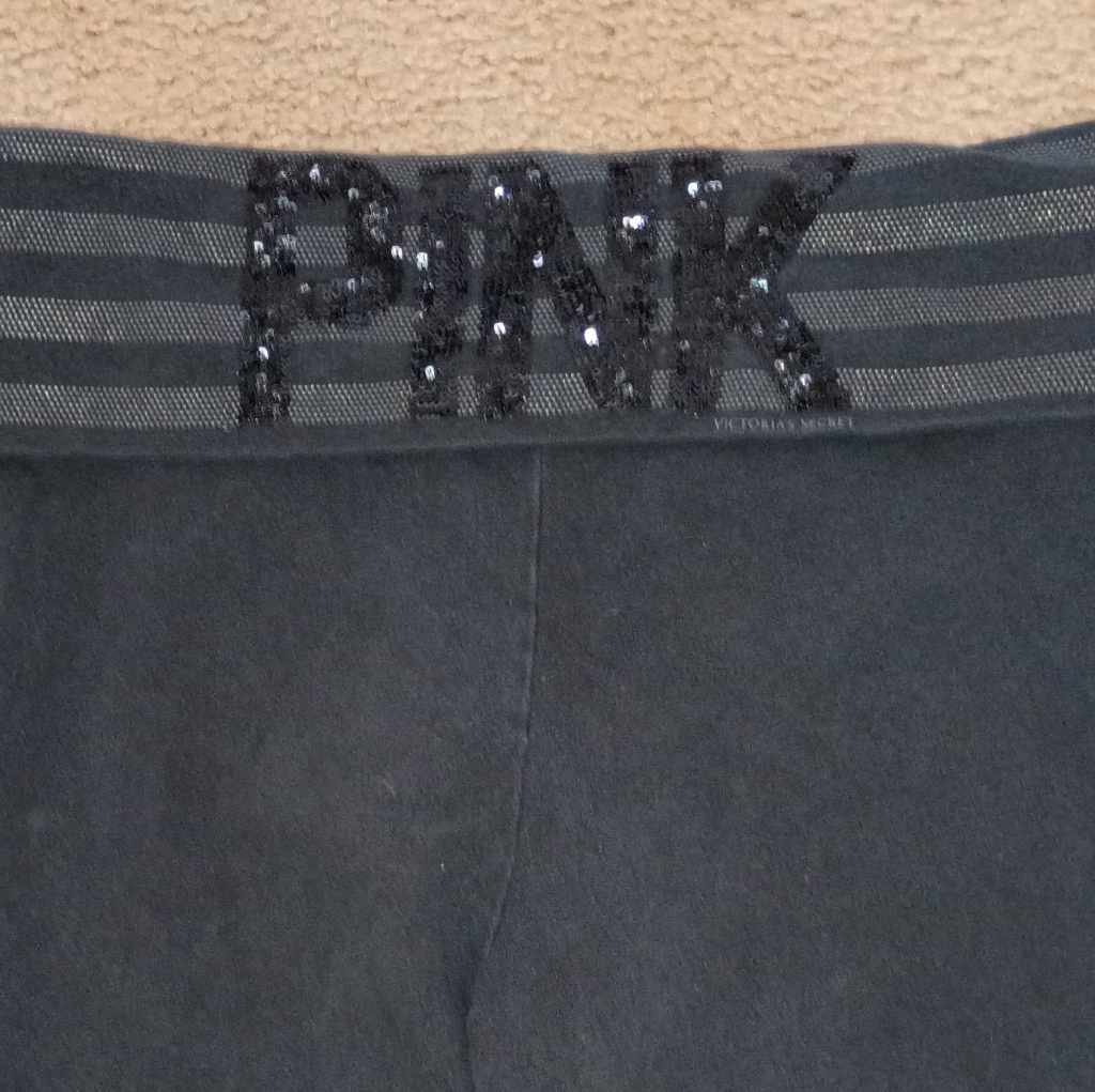 Vintage Y2k Victoria's Secret Pink Pants Flare Flap Over Bling Sequins Retro
